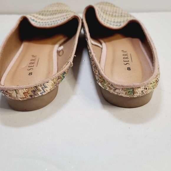 Colorful Boho Woven Straw Slip on Serra Mule Flats size 8 - Picture 6 of 10